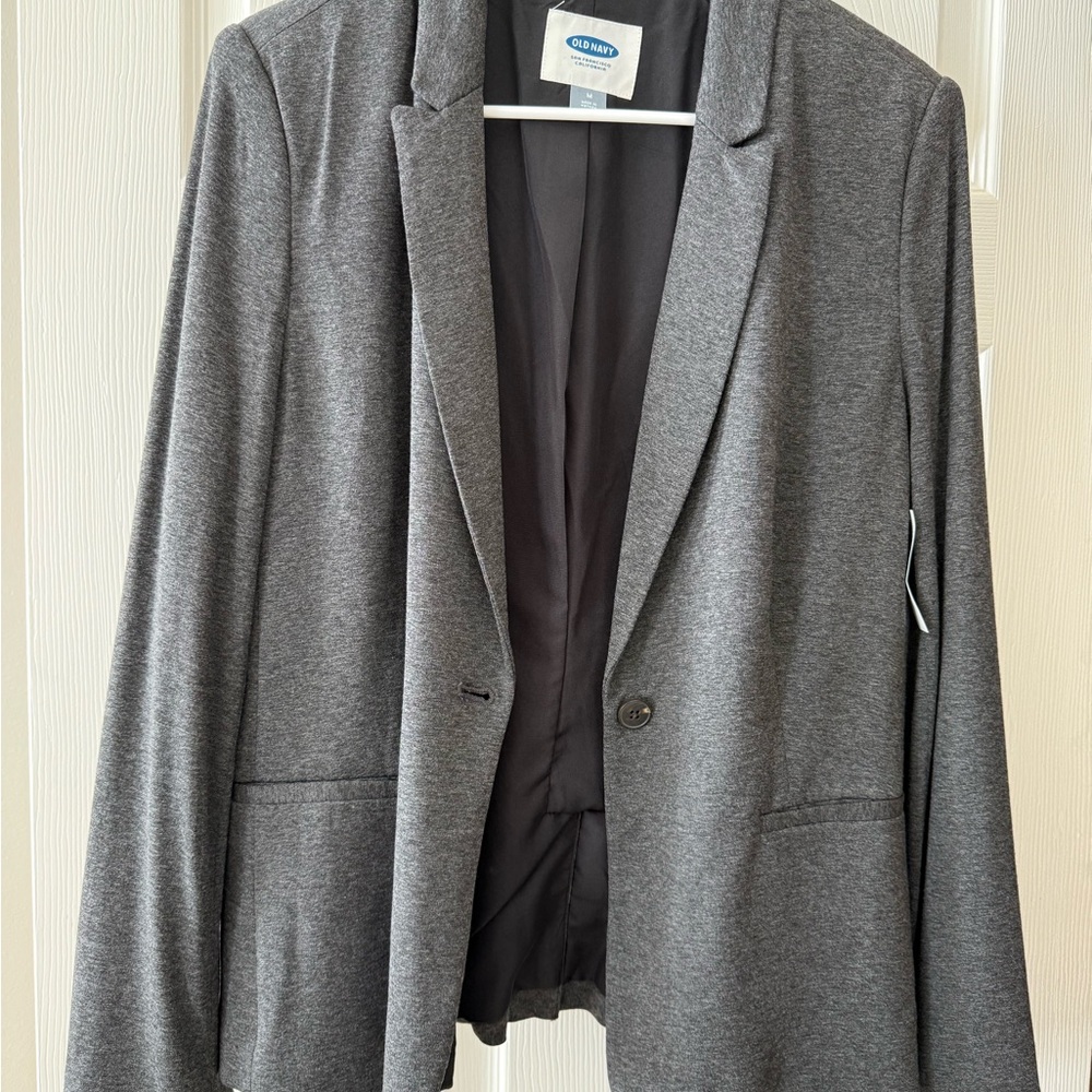 Old Navy Gray Knit Blazer Modern Streamlined Design
